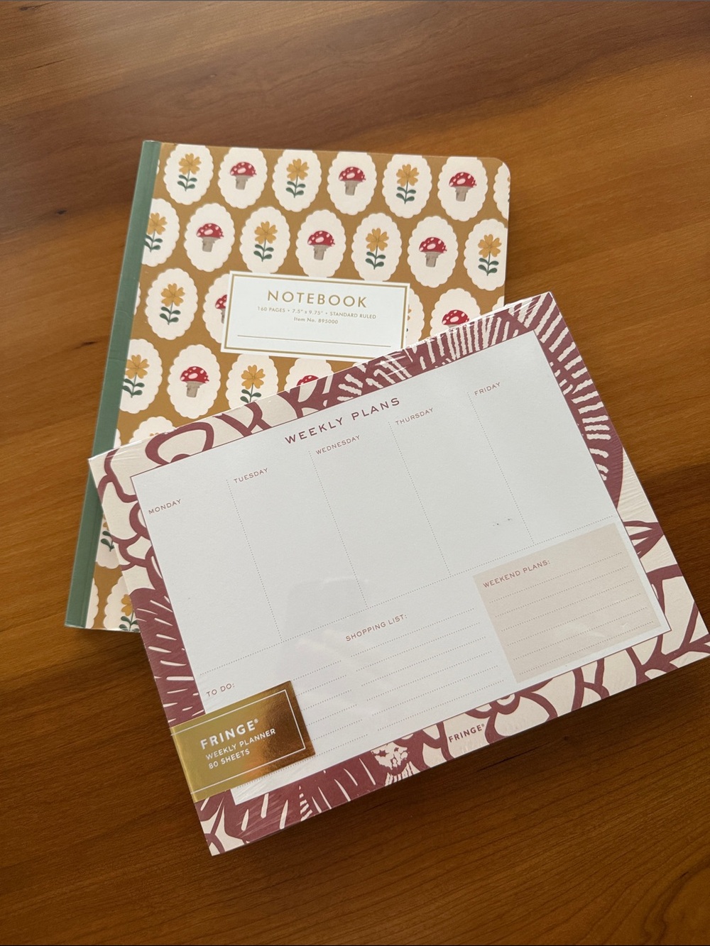 Fringe Studio Mushroom Notebook & Weekly Planner Desk Pad Set